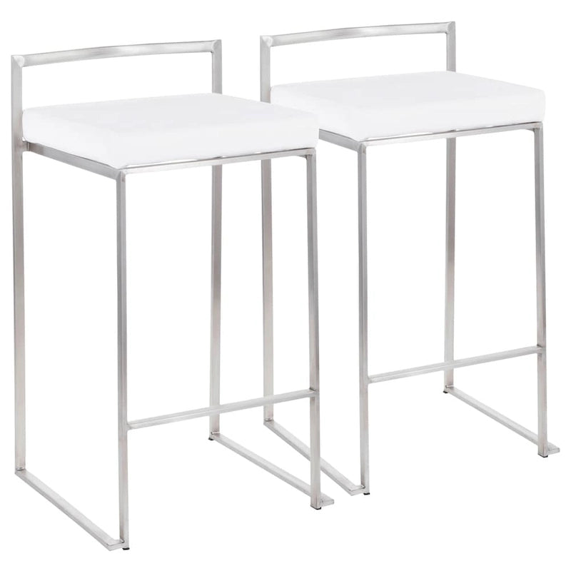 Silver Orchid Forrest Stainless Steel Stackable Fully Welded Counter Stool (Set of 2)