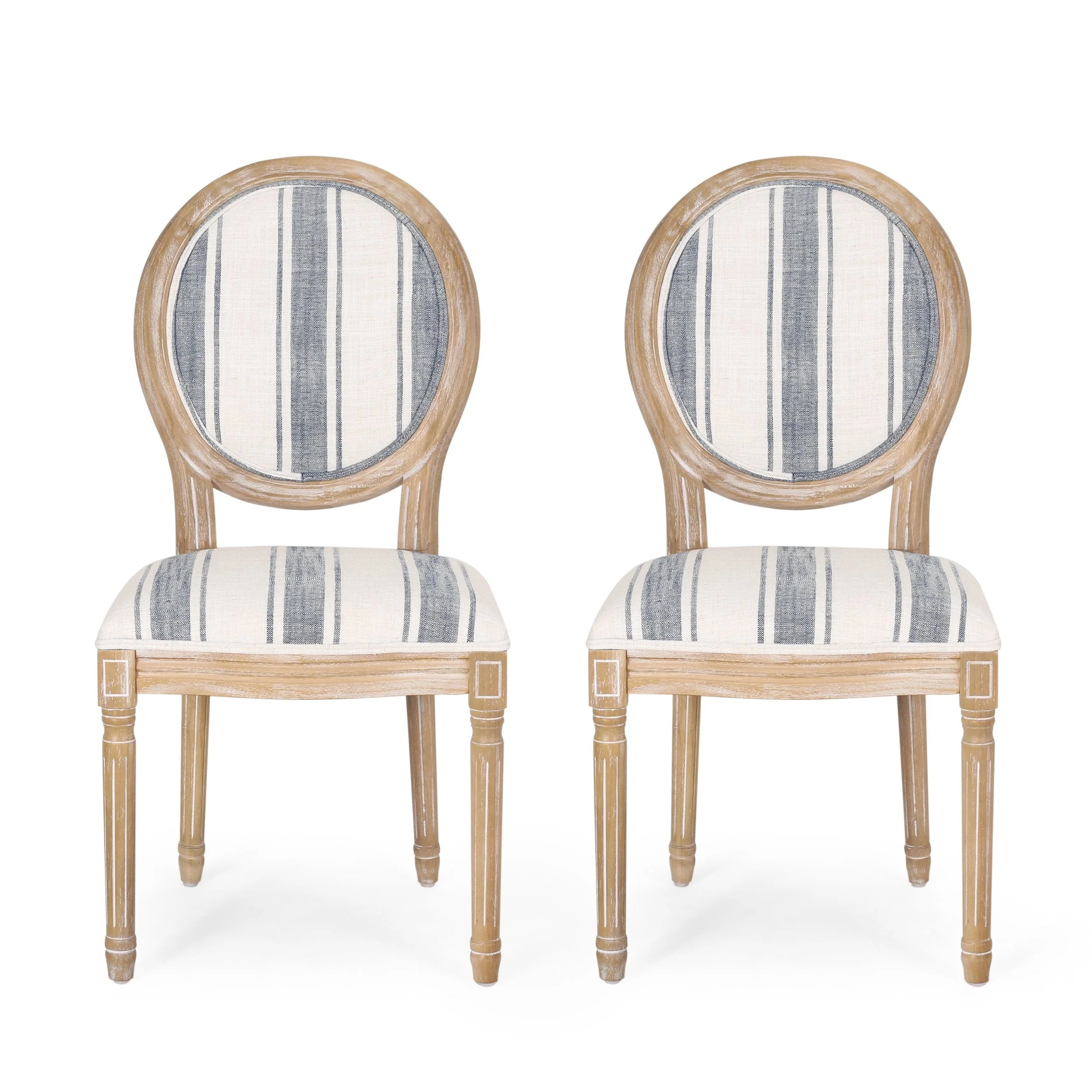 French Country Fabric Dining Chairs - NH419413