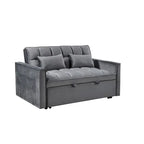 Modern Velvet Futon Loveseat with Reclining Backrest & Pockets, Seats 2 鈥?Dark Gray / Light Gray / Blue / Black