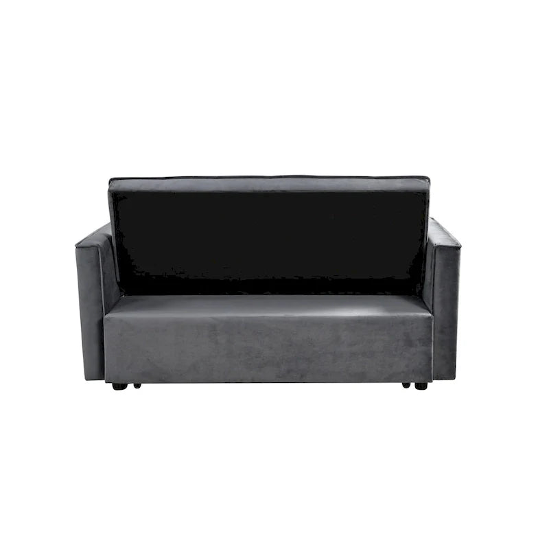 Modern Velvet Futon Loveseat with Reclining Backrest & Pockets, Seats 2 鈥?Dark Gray / Light Gray / Blue / Black