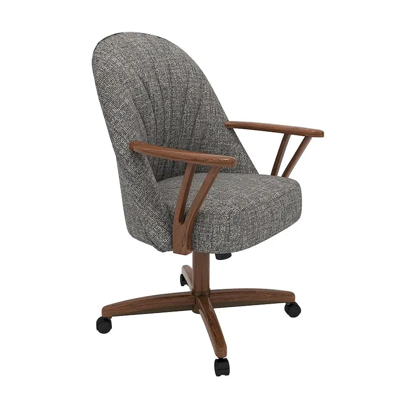 Chromcraft Cliff Caster Dining Chair Walnut Finish