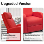 PU Leather Push-Back Recliner Chair, Brown / Black / Grey / Khaki / Red / Beige, Single
