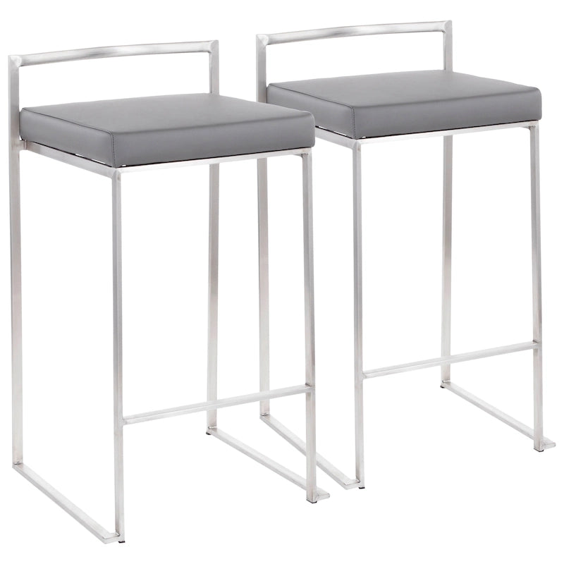 Silver Orchid Forrest Stainless Steel Stackable Fully Welded Counter Stool (Set of 2)