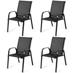 Costway 4PCS Patio Chairs Garden Deck Yard with Armrest - See Details