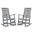Vrakae All Weather Outdoor High Back Rocking Chair Set of 2