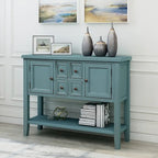 Retro Style Buffet Sideboard Wood Console Table with Bottom Shelf, Easy Assemble, for Living Room, Kitchen, Entryway