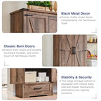 Farmhouse Kitchen Pantry Cabinet, Wood Storage Cabinets