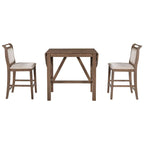 3-Piece Wood Counter Height Drop Leaf Dining Table Set