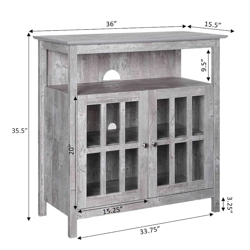 Convenience Concepts Big Sur Highboy 40 inch TV Stand with Storage Cabinets