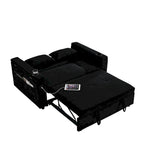 54 Pull-Out Sleeper Sofa Bed, 2 Seat Recliner Sofa Bed with Storage, Lumbar Pillow, USB Power Outlet