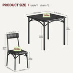 Dining Table Set for 2, Kitchen Table with Upholstered Chairs for 2