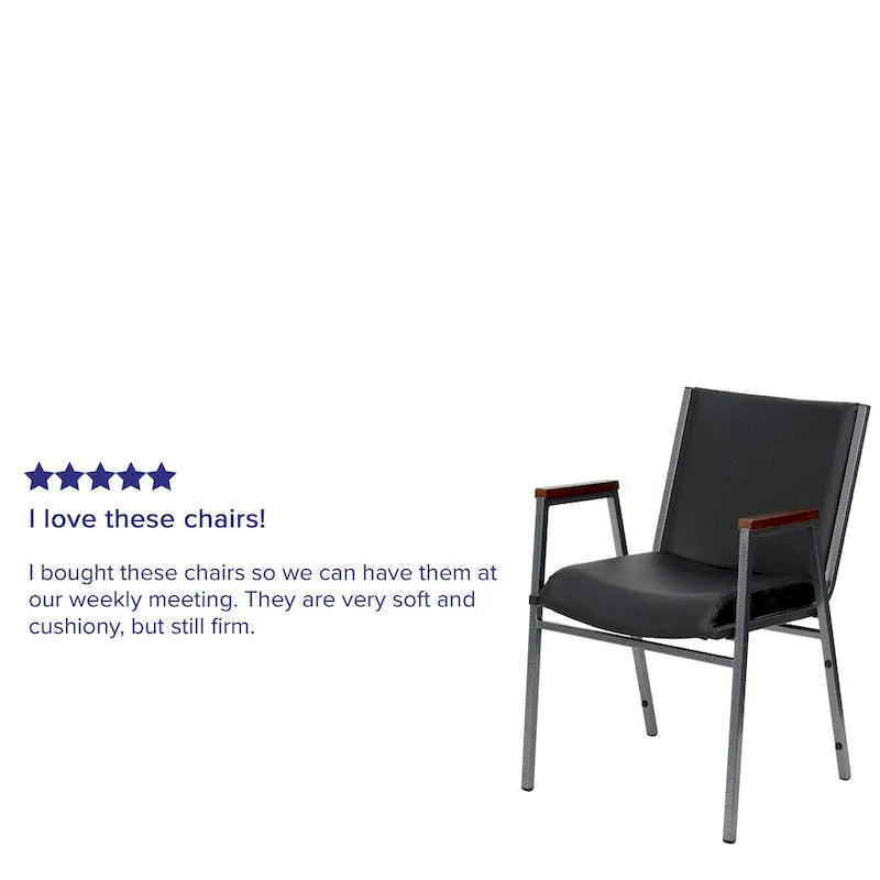 Heavy Duty Stack Chair with Arms - 21D x 21W x 31H