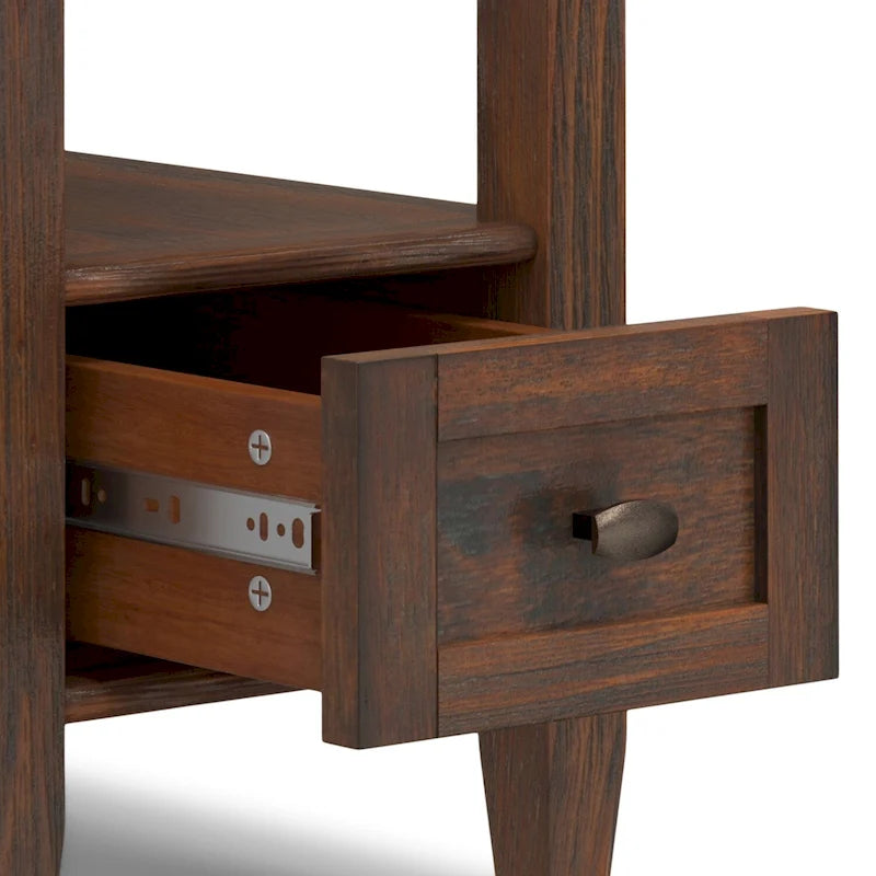 WYNDENHALL Norfolk SOLID WOOD 14 inch Wide Rectangle Transitional Narrow Side Table - 14 Inches wide