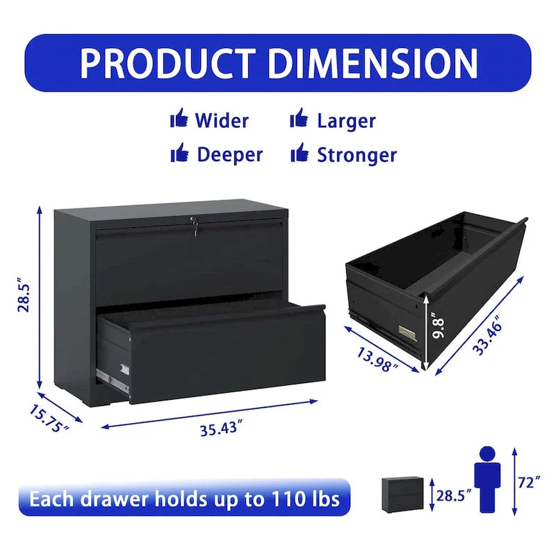 Lateral File Cabinet 2 Drawer