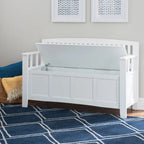 Migdalia Flip Top Slat Back Storage Entryway Bench