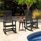 Vrakae 2 PCS Patio All Weather Resistant High Back Rocking Chair