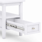 WYNDENHALL Norfolk SOLID WOOD 14 inch Wide Rectangle Transitional Narrow Side Table - 14 Inches wide