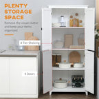 Freestanding Kitchen Storage Cabinet w/ Doors and Adjustable Shelves - N/A