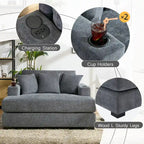 Three sizes Oversized Chaise Lounger with Pillows