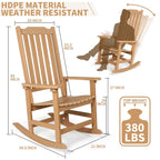 Vrakae 2 PCS Patio All Weather Resistant High Back Rocking Chair