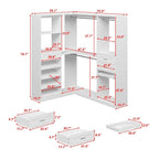 Corner Wardrobe Closet with 2 Hanging Rods, Pants Rack, and Shoe Storage Organizer Armoires
