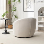 Swivel Barrel Chair - 360掳 Rotation - Boucle Fabric