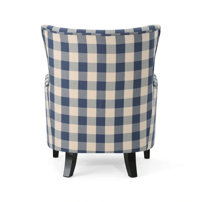 Modern Retro 30.25 High Back Upholstered Arm Chair with Wood Legs for Living Room