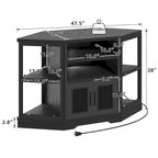 Farmhouse Corner TV Stand Entertainment Center Media Console for TVs up to 55 with Power Outlet