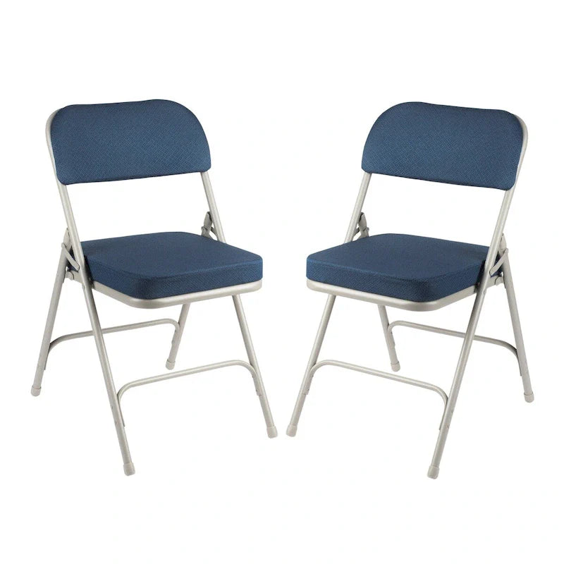 Hampden Furnishings Bernadine Collection Deluxe Fabric Padded Folding Chair, Pack of 2