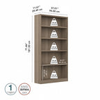 Universal Tall 5 Shelf Bookcase Storage by Bush Furniture