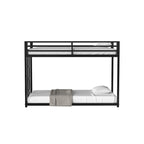 Sturdy Twin over Twin Bunk Bed Metal Black for and Adult, Low Profile Twin over twin bunk bed with Ladder and Guardrails