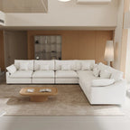 Large Linen Corner Sectional Sofa Couch for Living Room Set