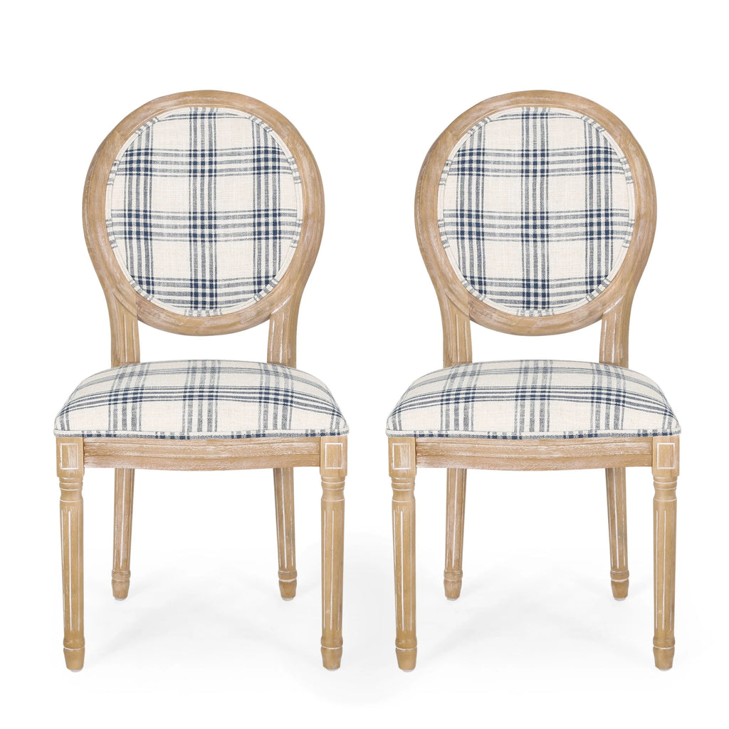 French Country Fabric Dining Chairs - NH419413
