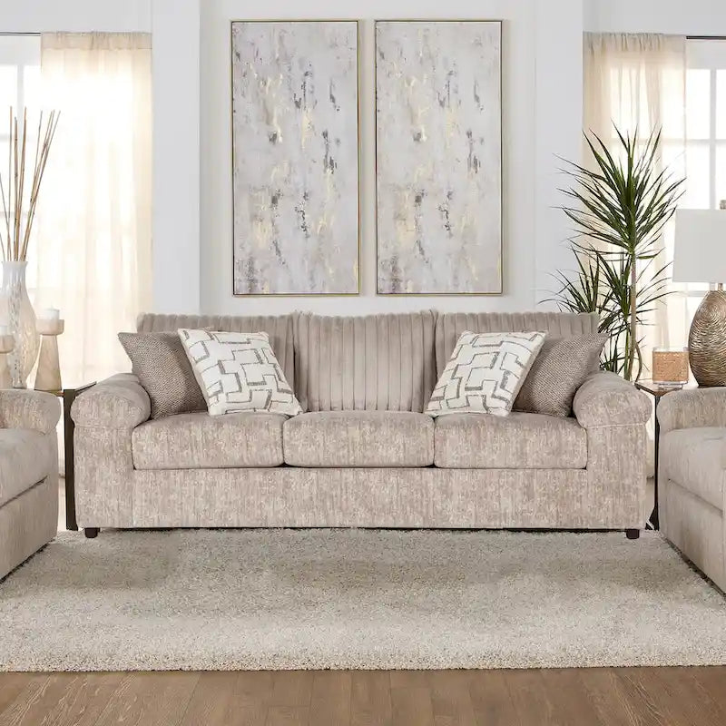 Roundhill Furniture Nason Wide Wale Corduroy Sofa, Loveseat, and Cuddle Chair Set