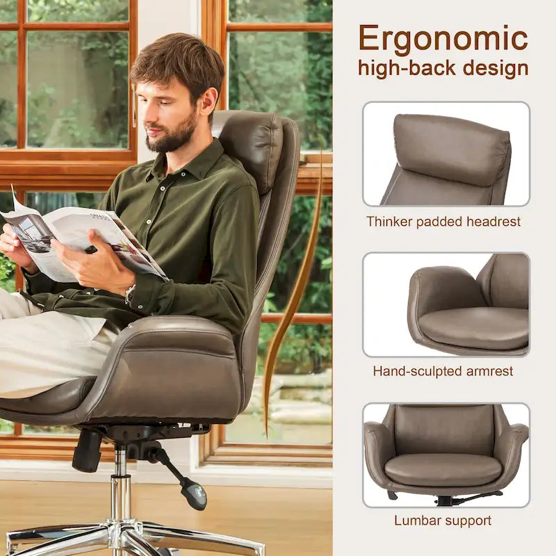 Faux Leather Office Chair - Swivel - Multiple Colors