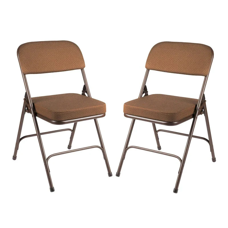 Hampden Furnishings Bernadine Collection Deluxe Fabric Padded Folding Chair, Pack of 2