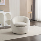Swivel Barrel Chair - 360掳 Rotation - Boucle Fabric