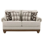 Harleson Traditional Wheat Brown Loveseat with Nailhead Trim