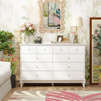 55.1W Lacquer Dresser Long Dresser for Bedroom Chest of Drawers
