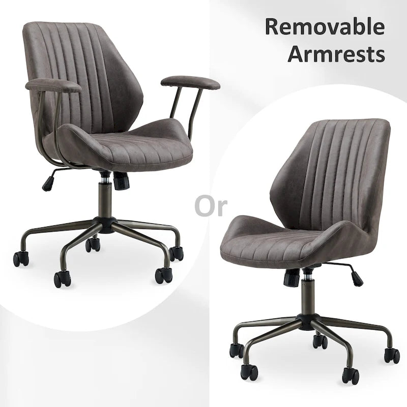 OVIOS Suede Fabric Ergonomic Office Chair Desk Chair Lumbar Support