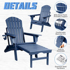 Vrakae Folding and Adjustable Adirondack Chair with Ottoman