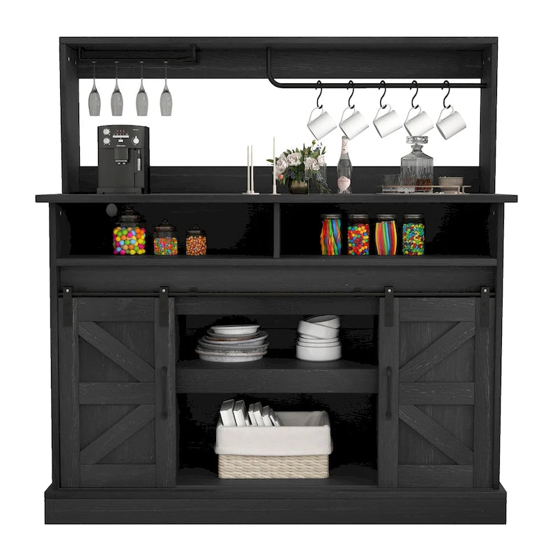 Moasis Farmhouse Coffee Bar Cabinet - 15.1D x 47.2W x 51.5H