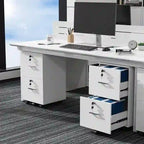 2-Drawer Rolling Wood File Cabinet with Lock