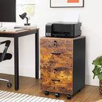 2-Drawer Rolling Wood File Cabinet with Lock