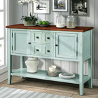 Retro Style Buffet Sideboard Wood Console Table with Bottom Shelf, Easy Assemble, for Living Room, Kitchen, Entryway