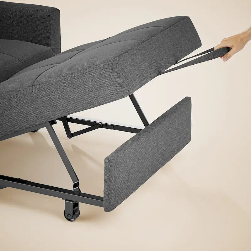 3-in-1 Pull-Out Sofa Bed Sleeper Chair , Convertible Adjustable Foldable Upholstered Lounge Couch