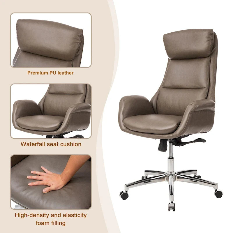 Faux Leather Office Chair - Swivel - Multiple Colors
