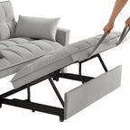 4 in1 Loveseat Sofa Bed with Armrests & Storage Pockets, Multi-Function Tufted Pull-out Sofa Bed with Adjustable Backrest