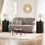 No Assembly Solid Wood End Table, Vintage Round Side Drawers Table