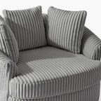 DREAMSIDEA 2 Set Recessed Arm Slipcovered Swivel Barrel Chair